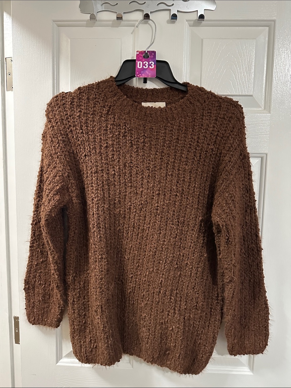 Zenana Outfitters Chunky Brown Crewneck Sweater